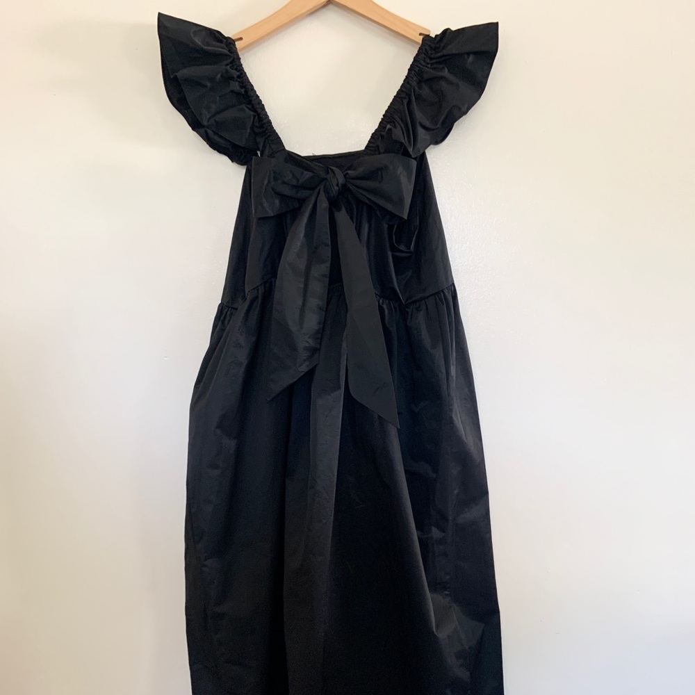 Eloquii Black Ruffle Strap Midi Dress with Back Bow - Picture 9 of 11